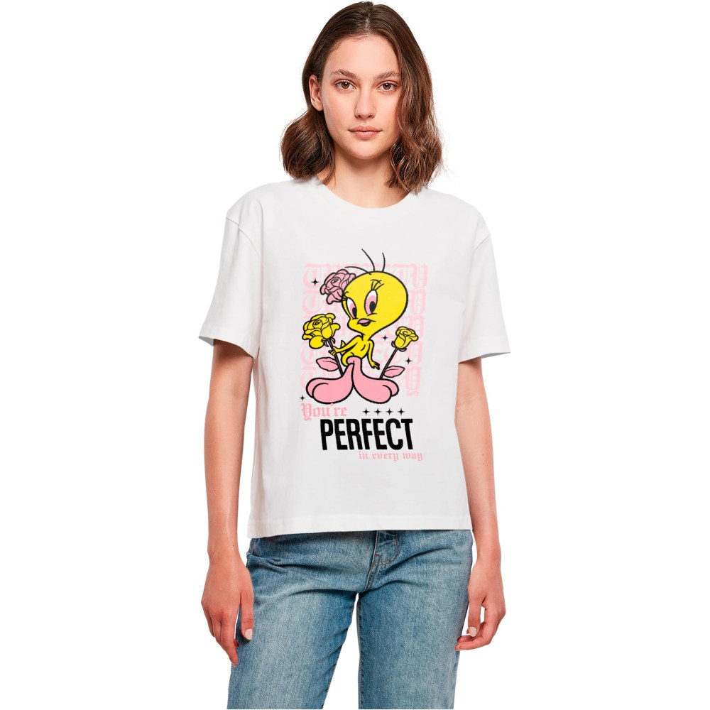Merchcode Looney Tunes - Tweety Perfect Damen TShirt - Weiß